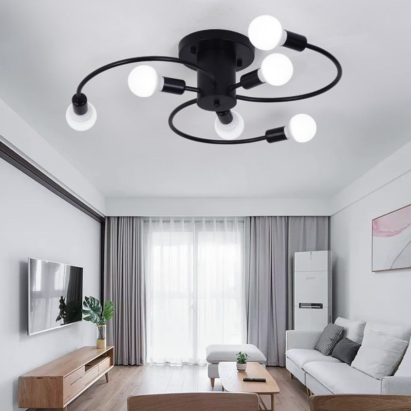 Metal Sputnik Ceiling Mount Light Loft Style Ceiling Light for Living Room