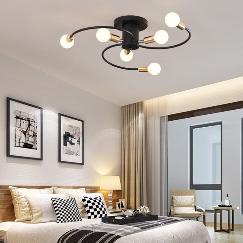 Metal Sputnik Ceiling Mount Light Loft Style Ceiling Light for Living Room