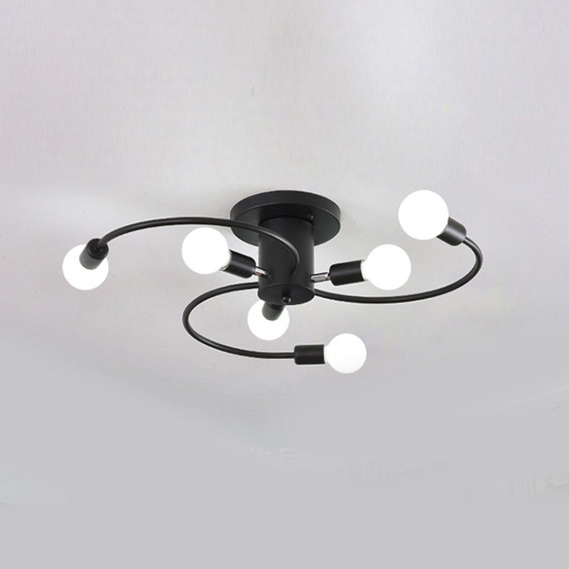 Metal Sputnik Ceiling Mount Light Loft Style Ceiling Light for Living Room