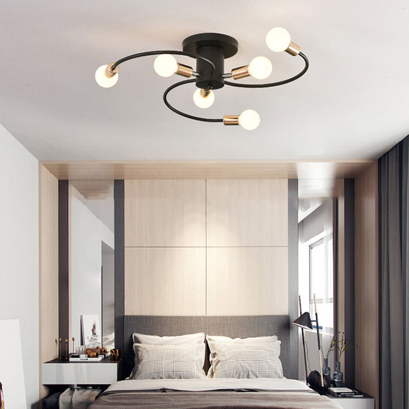 Metal Sputnik Ceiling Mount Light Loft Style Ceiling Light for Living Room