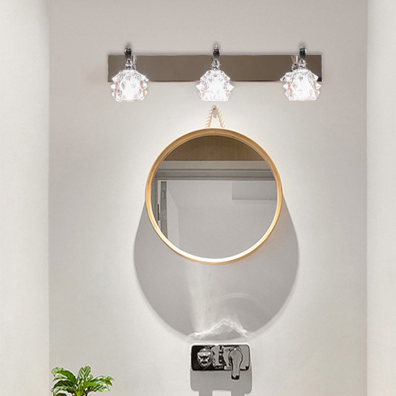 Luz de tocador contemporáneo accesorios de iluminación de espejo de vidrio simple para sala de lavado