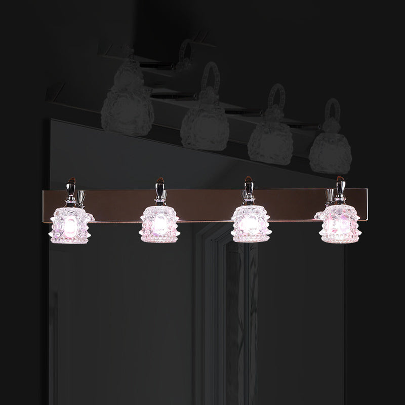 Luz de tocador contemporáneo accesorios de iluminación de espejo de vidrio simple para sala de lavado