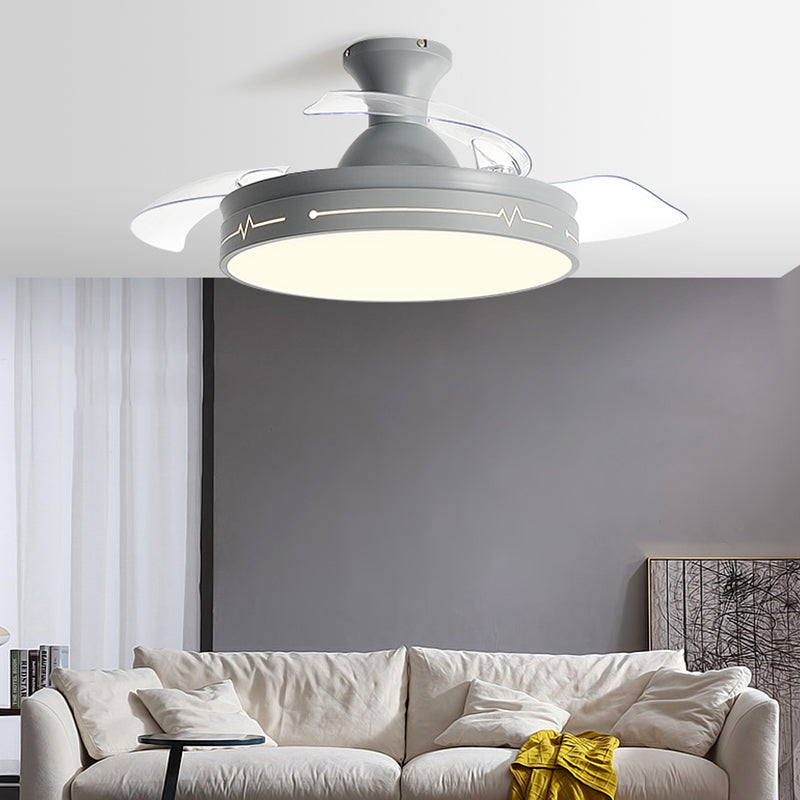 Modern LED Ceiling Fan Light Minimalist Flush Mount Light for Living Room