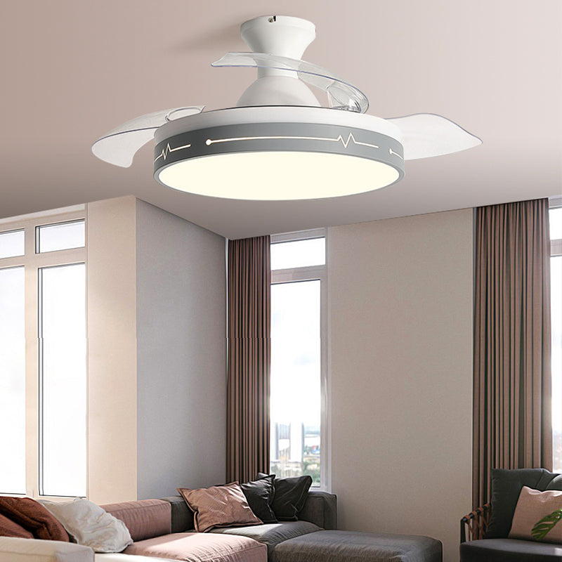 Modern LED Ceiling Fan Light Minimalist Flush Mount Light for Living Room