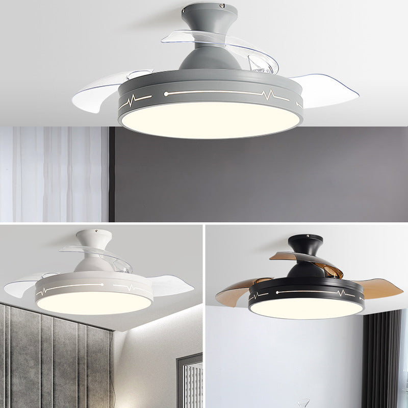 Modern LED Ceiling Fan Light Minimalist Flush Mount Light for Living Room