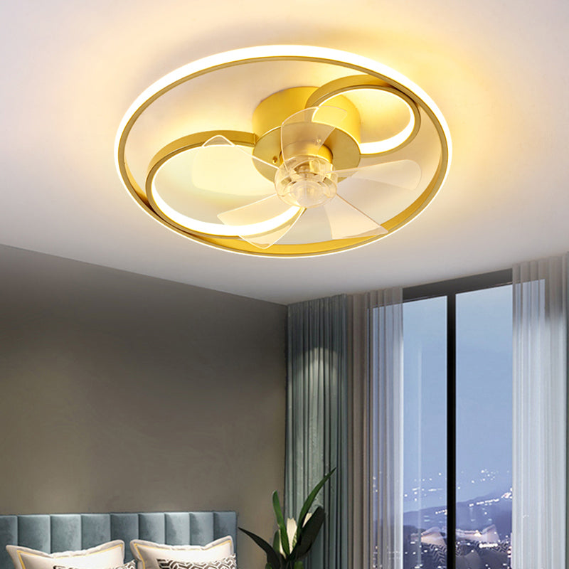 Modern Style LED Ceiling Fan Light Creative Linear Flush Mount Light for Living Room