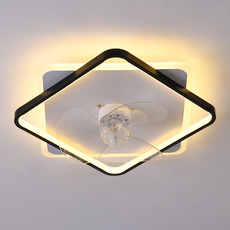 Modern Style LED Ceiling Fan Light Creative Linear Flush Mount Light for Living Room