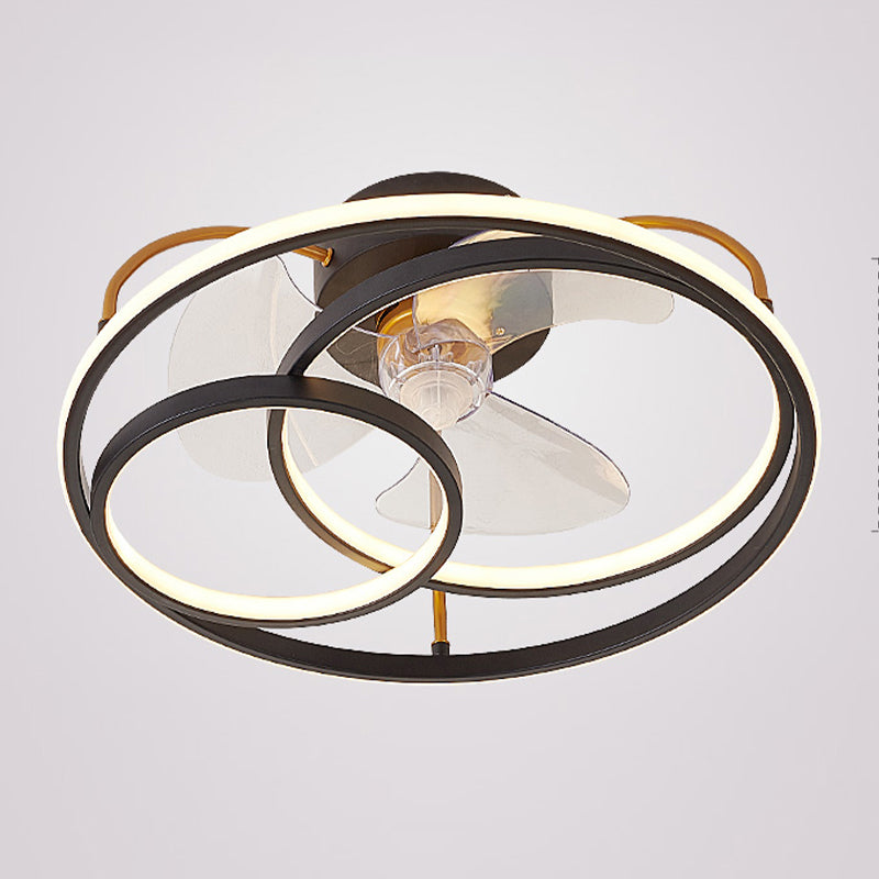 Modern Style LED Ceiling Fan Light Creative Linear Flush Mount Light for Living Room