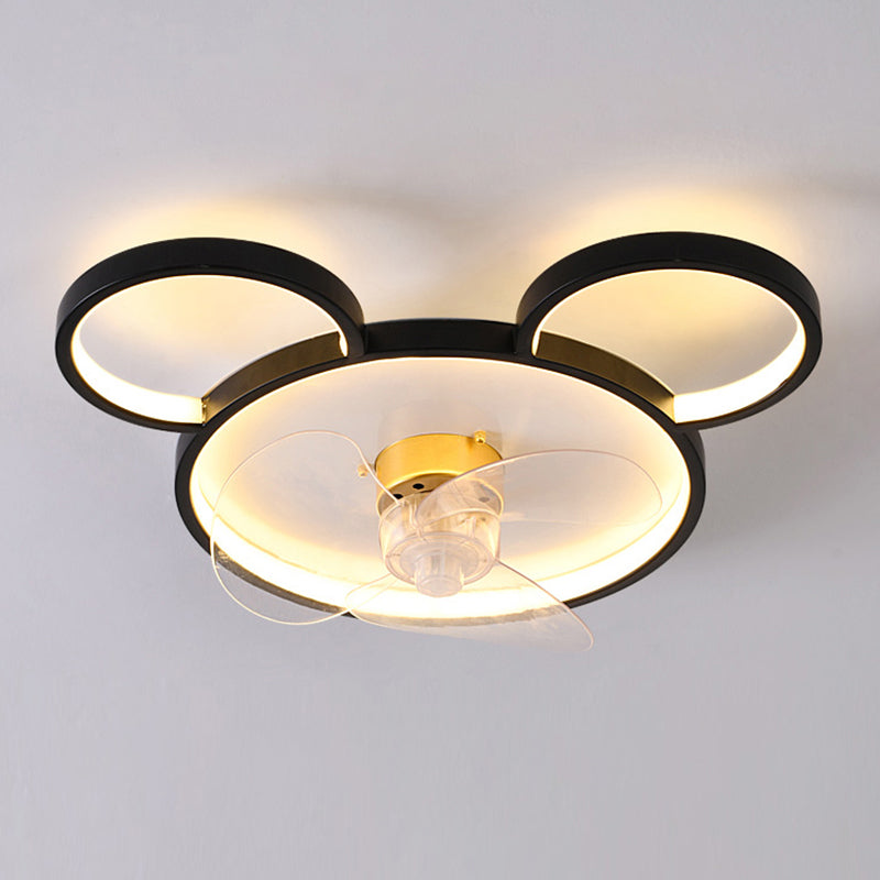 Modern Style LED Ceiling Fan Light Creative Linear Flush Mount Light for Living Room