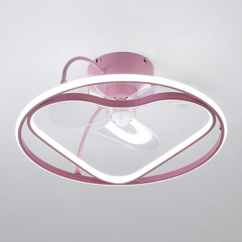 Modern Style LED Ceiling Fan Light Creative Linear Flush Mount Light for Living Room