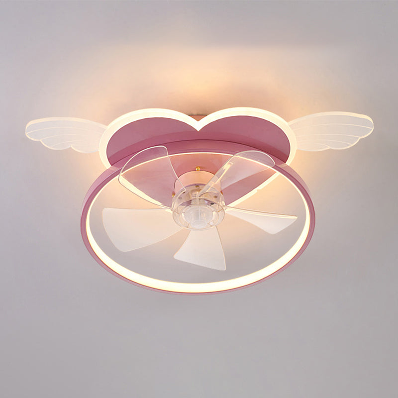 Modern Style LED Ceiling Fan Light Creative Linear Flush Mount Light for Living Room