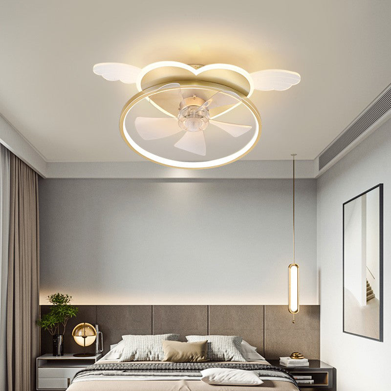 Modern Style LED Ceiling Fan Light Creative Linear Flush Mount Light for Living Room