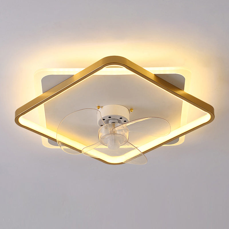 Modern Style LED Ceiling Fan Light Creative Linear Flush Mount Light for Living Room