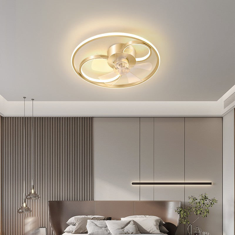 Modern Style LED Ceiling Fan Light Creative Linear Flush Mount Light for Living Room