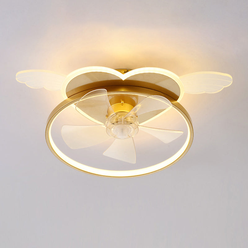 Modern Style LED Ceiling Fan Light Creative Linear Flush Mount Light for Living Room