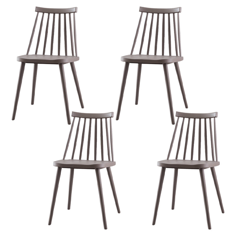 Scandinavian Plastic Kitchen Room Chair Slat Back Side Chair