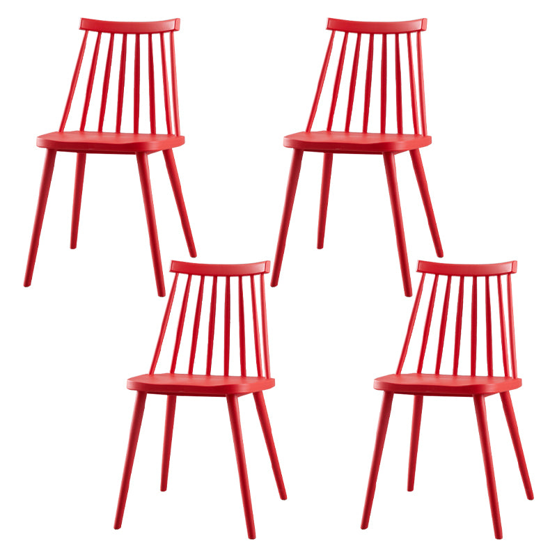 Scandinavian Plastic Kitchen Room Chair Slat Back Side Chair