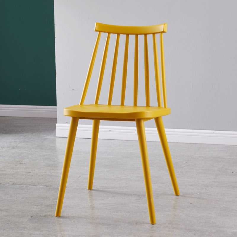 Scandinavian Plastic Kitchen Room Chair Slat Back Side Chair