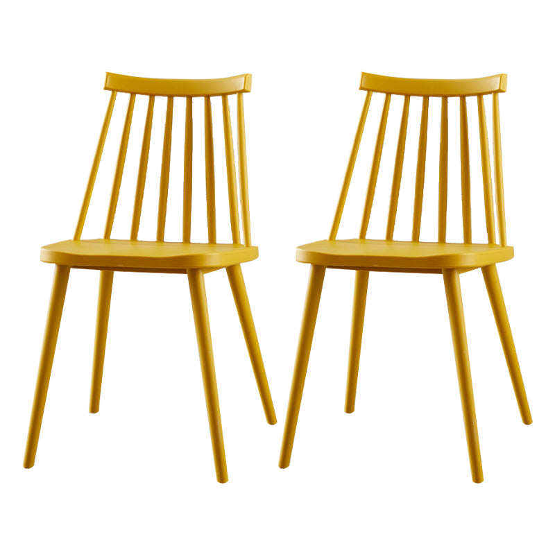 Scandinavian Plastic Kitchen Room Chair Slat Back Side Chair