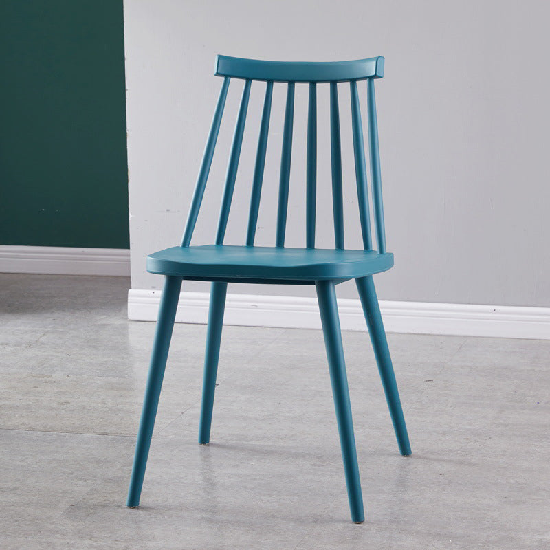 Scandinavian Plastic Kitchen Room Chair Slat Back Side Chair