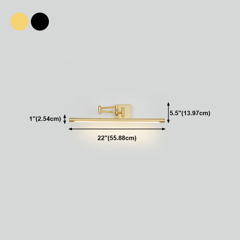 Accesorios de iluminación de tocador lineal de estilo moderno metal 1 luces de espejo de tocador de luz