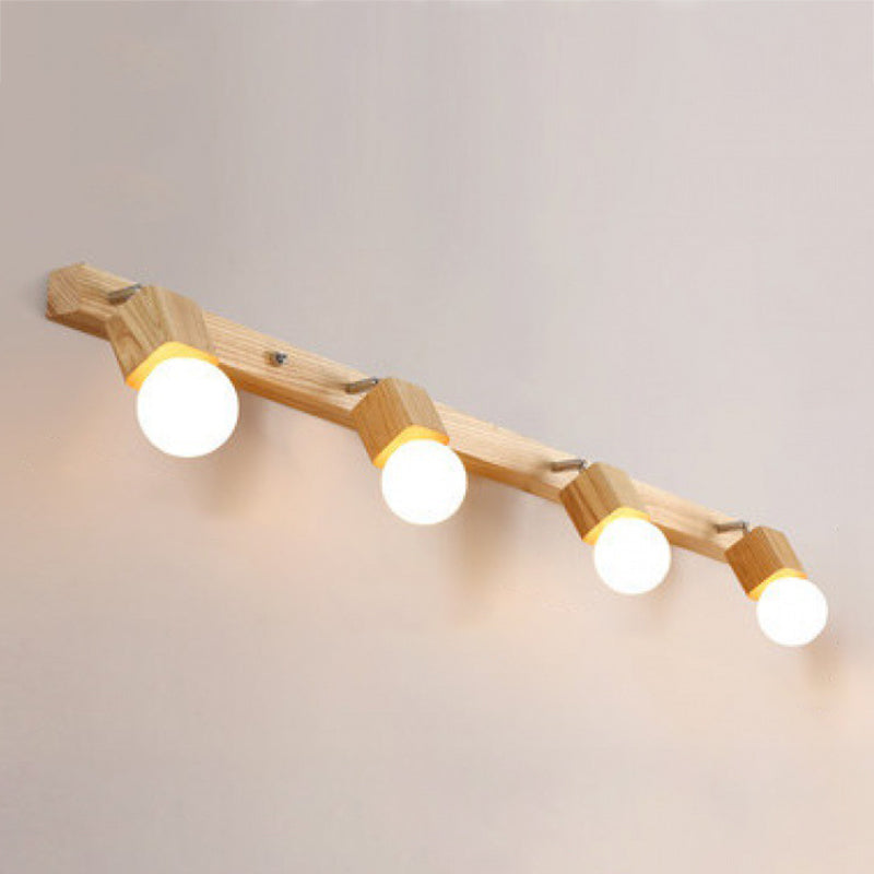 Accesorios de iluminación de tocador geométrico de estilo moderno Displicutas de pared de tocador de madera