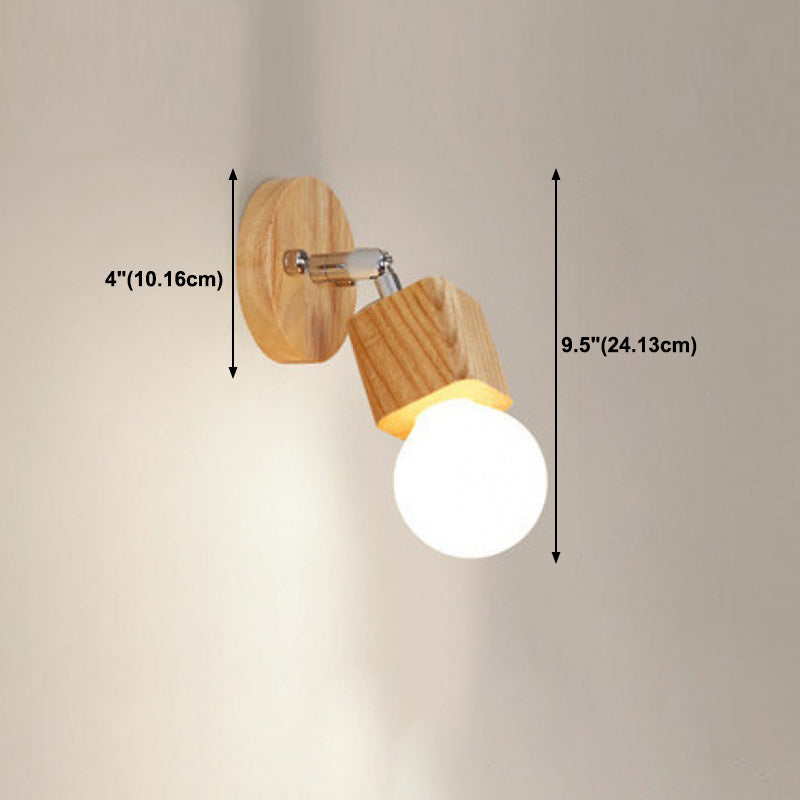 Accesorios de iluminación de tocador geométrico de estilo moderno Displicutas de pared de tocador de madera