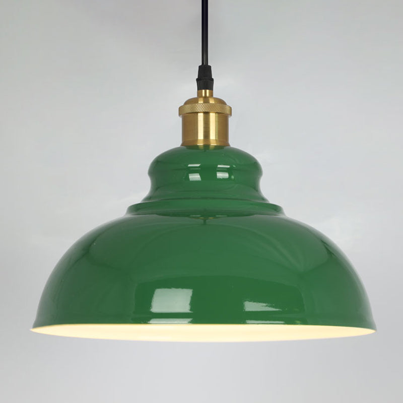 Fissaggi di illuminazione industriale a 1 luci di illuminazione ciondolo a soffitto in ferro battuto verde