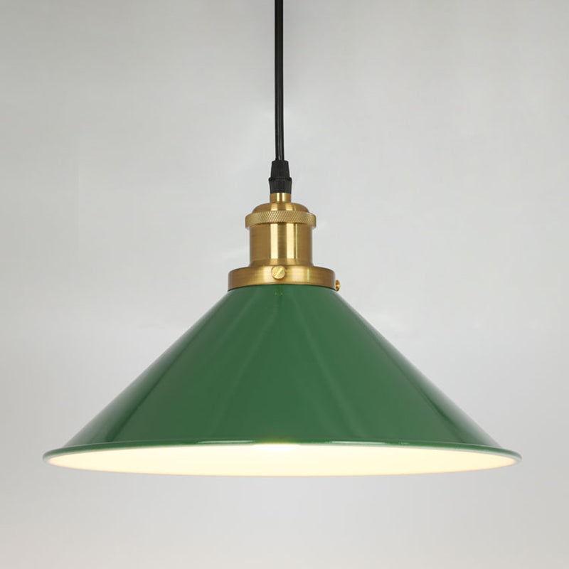 1-licht industriële hanglampverlichtingsarmaturen Groene smeedijzeren plafond hanger