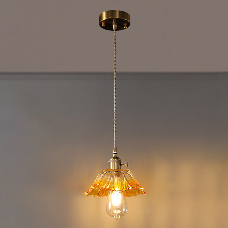 Couvre-pote Shape Hanging Lighting Industrial Style Glass Sanging Hanging