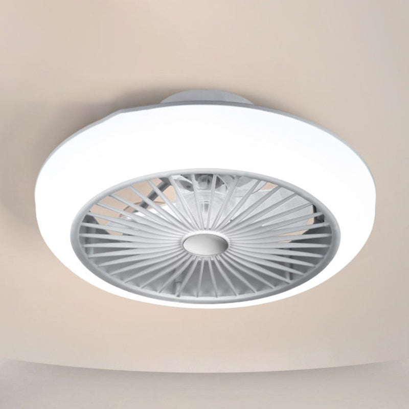 Round LED Ceiling Fan Light Simplicity Metal Flush Mount Light for Bedroom