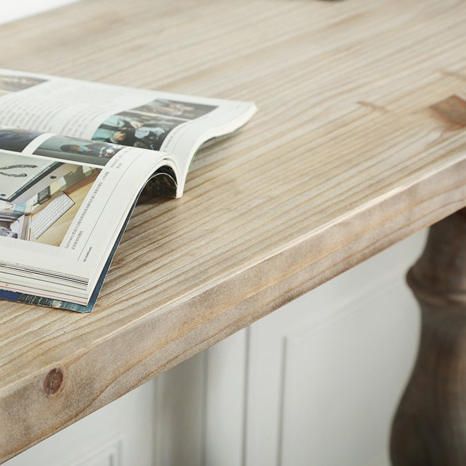 Modern Wood Counter Table with Rectangle Table Top Trestle Table - 41.3" H