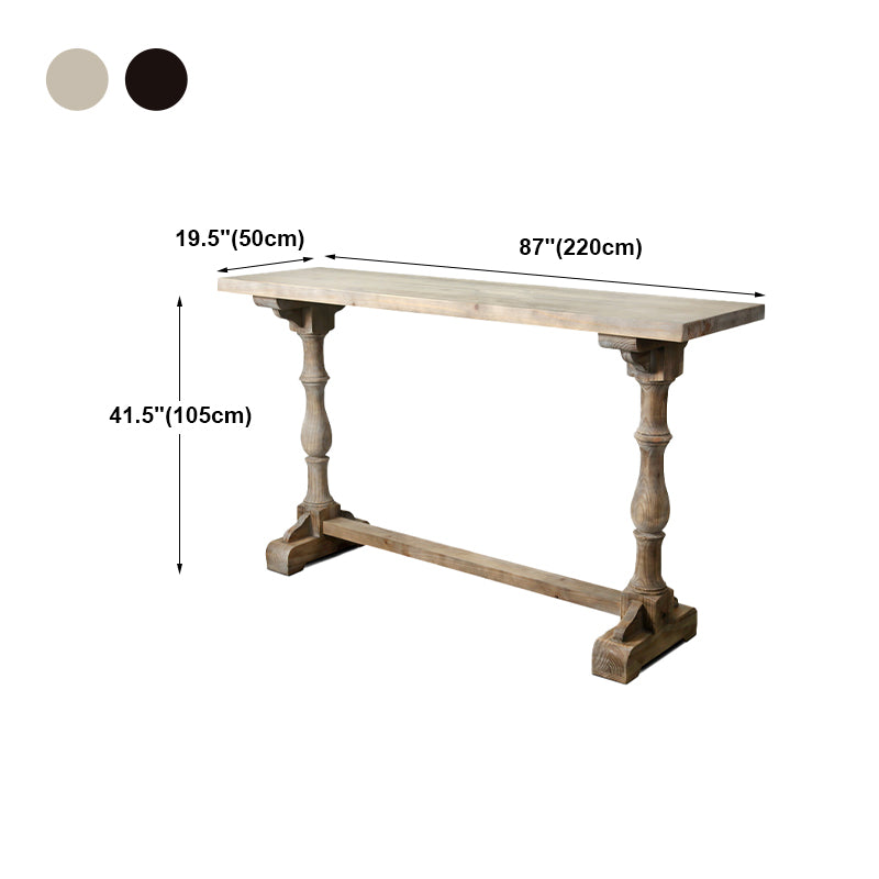 Modern Wood Counter Table with Rectangle Table Top Trestle Table - 41.3" H