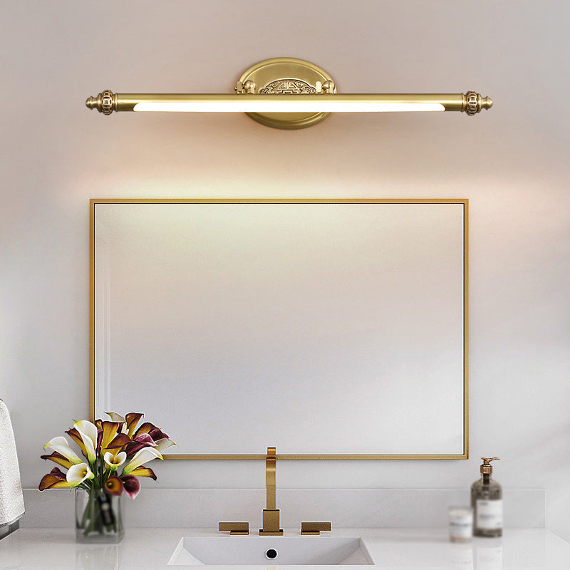 Moderne stijl lineaire ijdelheid verlichtingsarmaturen metaal 1 lichte ijdelheid muur sconce in goud