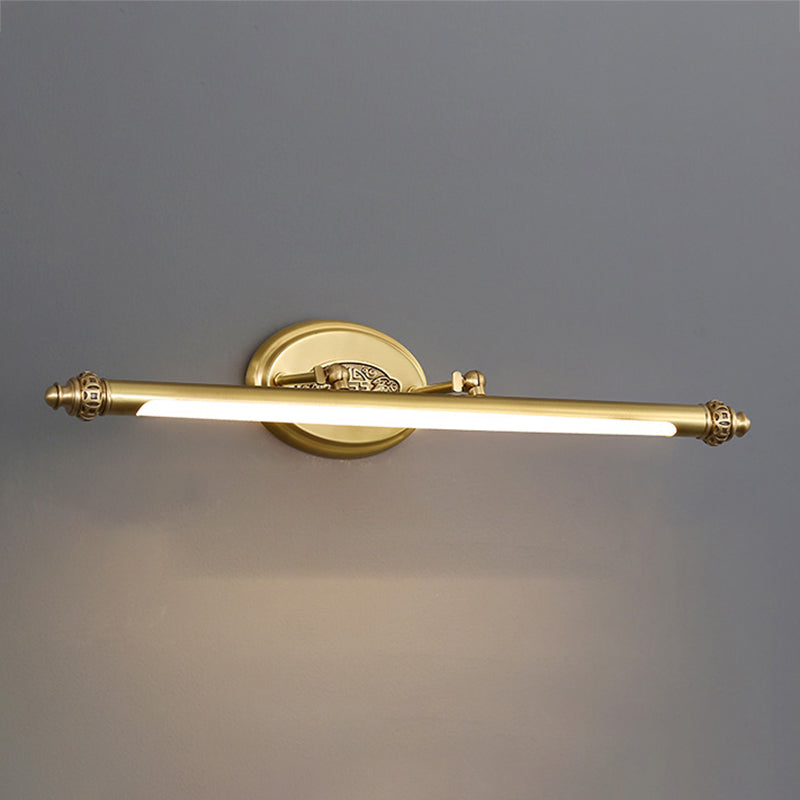 Moderne stijl lineaire ijdelheid verlichtingsarmaturen metaal 1 lichte ijdelheid muur sconce in goud