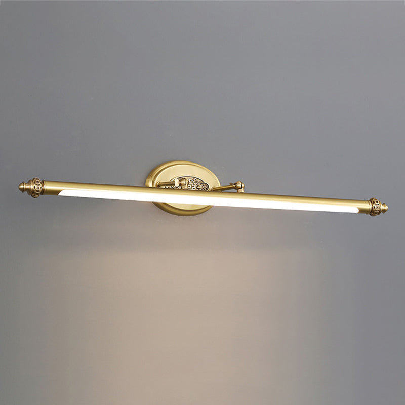 Moderne stijl lineaire ijdelheid verlichtingsarmaturen metaal 1 lichte ijdelheid muur sconce in goud