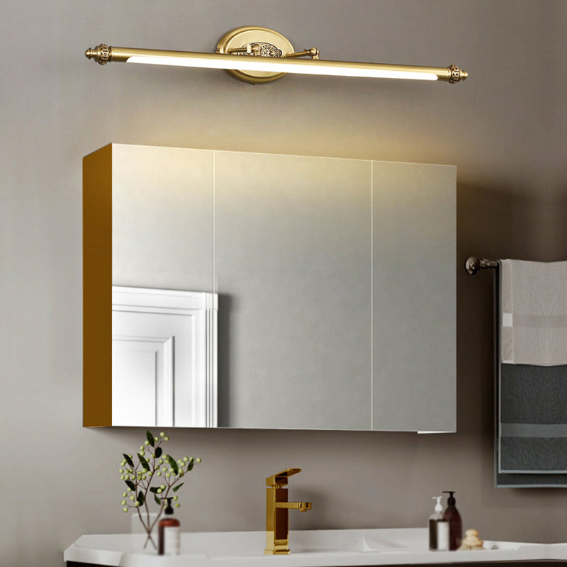 Moderne stijl lineaire ijdelheid verlichtingsarmaturen metaal 1 lichte ijdelheid muur sconce in goud