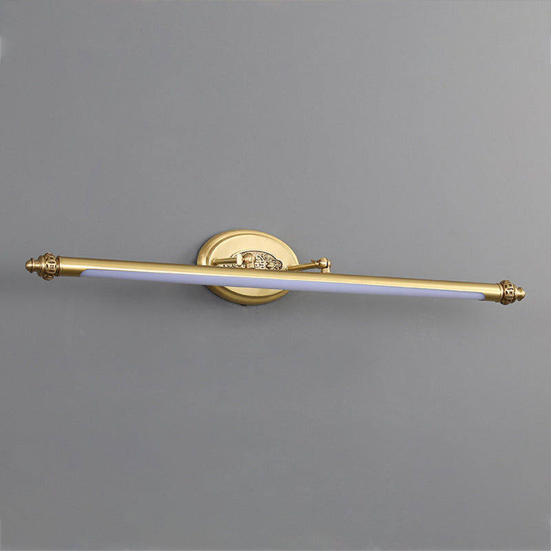 Moderne stijl lineaire ijdelheid verlichtingsarmaturen metaal 1 lichte ijdelheid muur sconce in goud