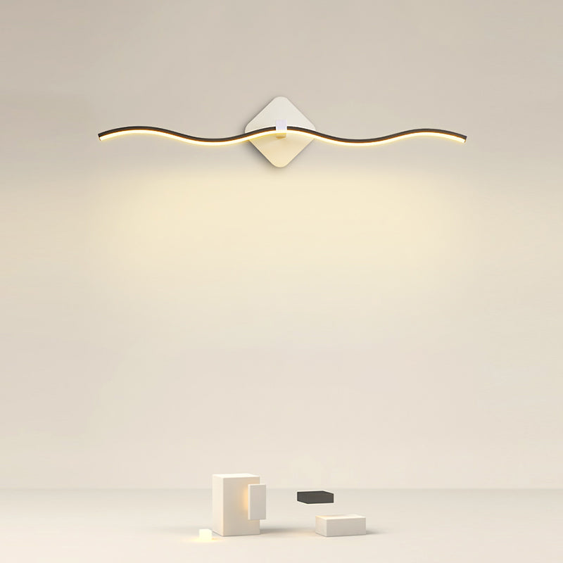 Metalen lineaire schaduw wandconstructie moderne stijl 1-licht spiegel muur verlichting armatuur