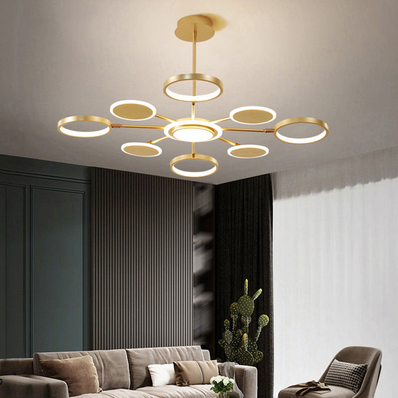 Metalen ringen plafond kroonluchter minimalistische stijl led kroonluchter verlichtingsarmatuur