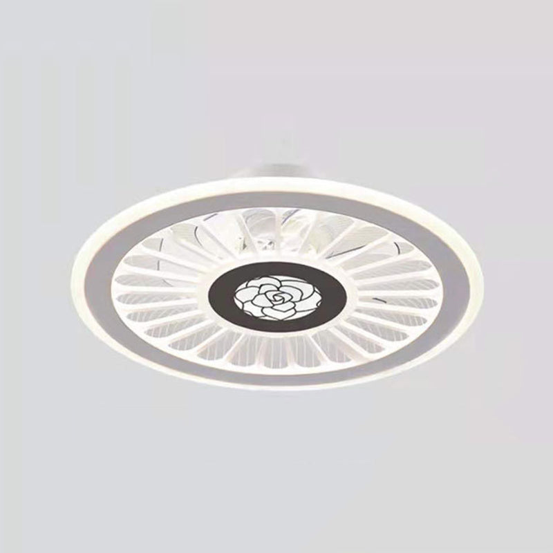 Round LED Ceiling Fan Light Simplicity Flush Mount Light for Bedroom Living Room