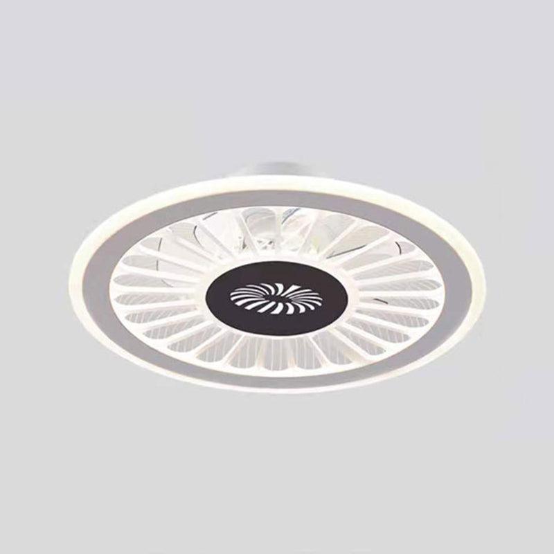 Round LED Ceiling Fan Light Simplicity Flush Mount Light for Bedroom Living Room