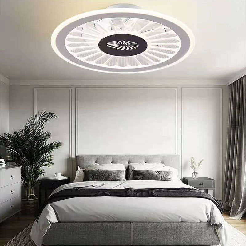 Round LED Ceiling Fan Light Simplicity Flush Mount Light for Bedroom Living Room