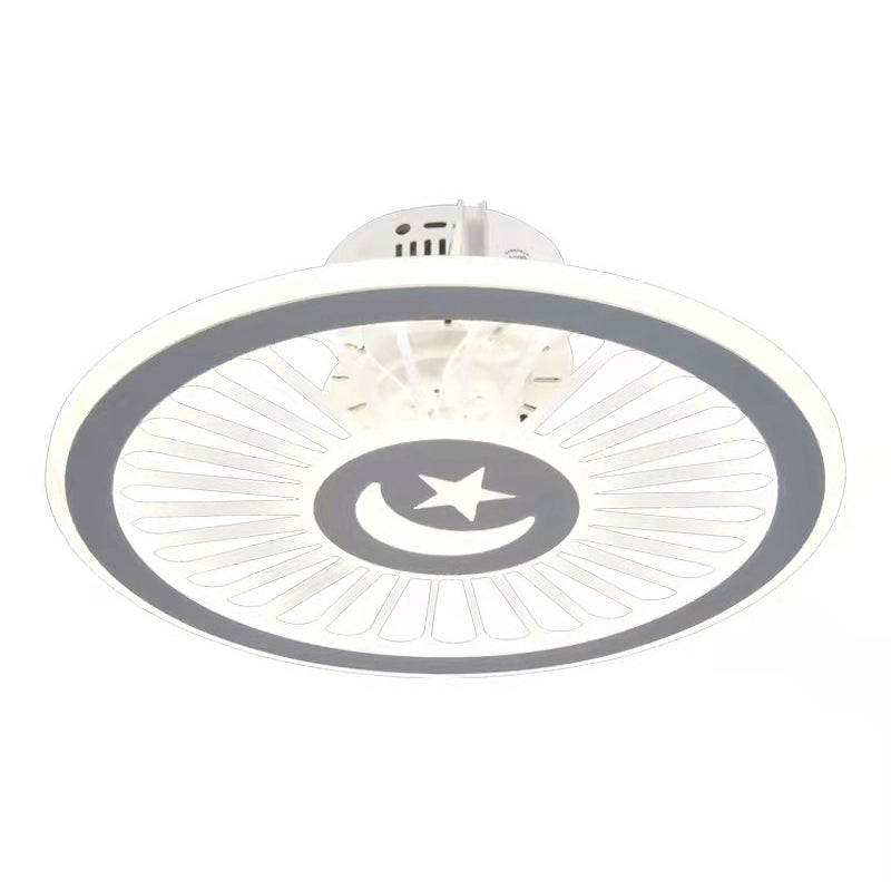 Round LED Ceiling Fan Light Simplicity Flush Mount Light for Bedroom Living Room