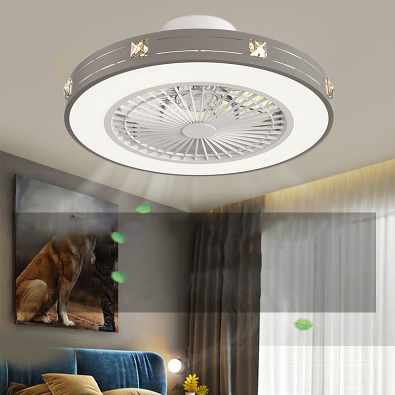 Contemporary Round LED Fan Light Simplicity Flush Mount Ceiling Light for Living Room