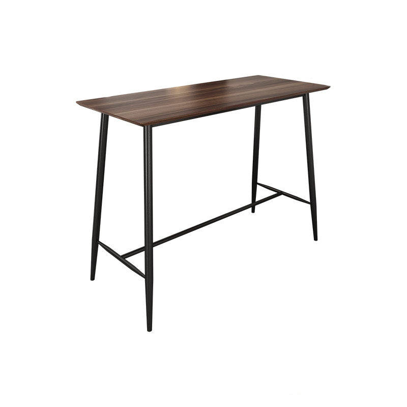 Modern Marble Pub Table with Rectangle Table Top Black Trestle Table - 42" H