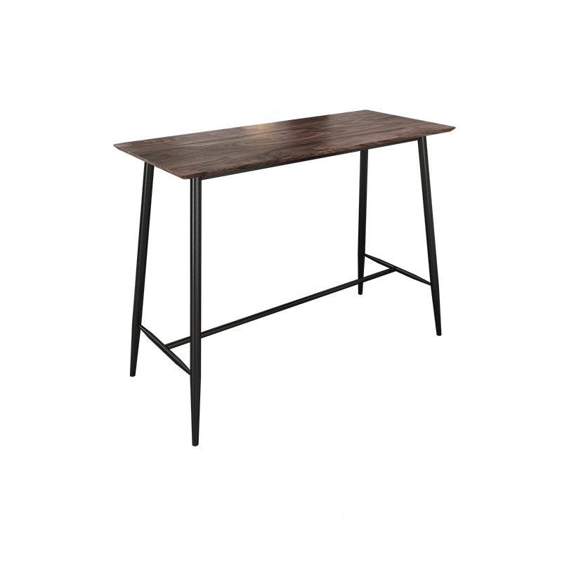 Modern Marble Pub Table with Rectangle Table Top Black Trestle Table - 42" H