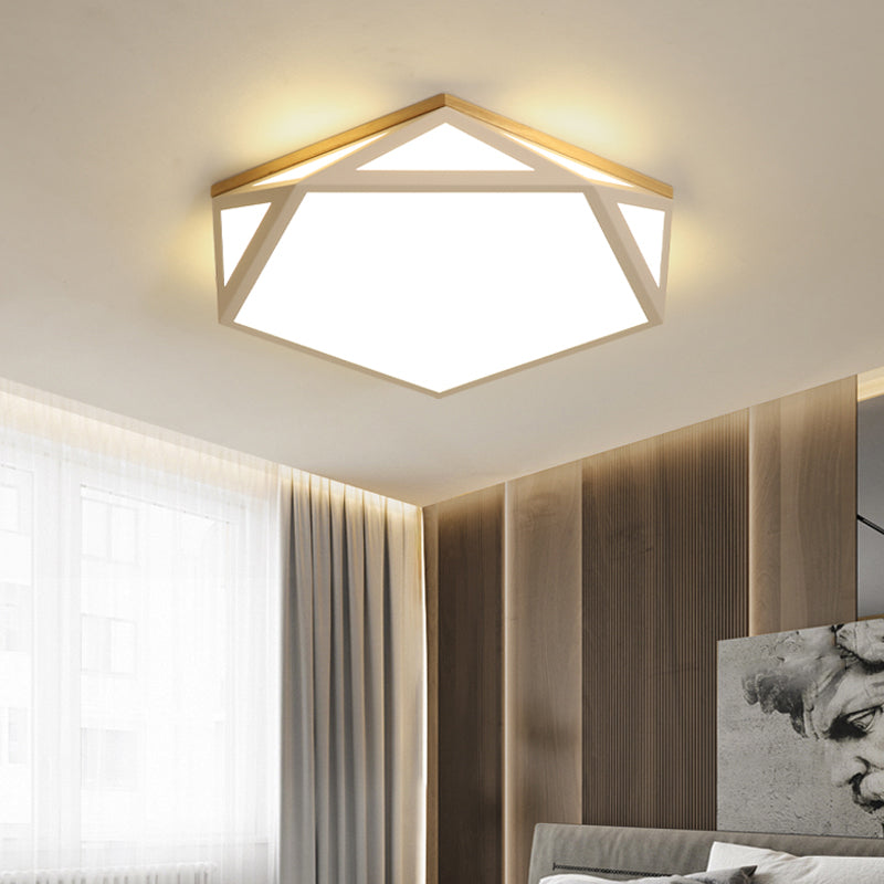 1 Light Hexagonal Ceiling Lamp Modern Macaron Style Metal Ceiling Lighting for Bedroom