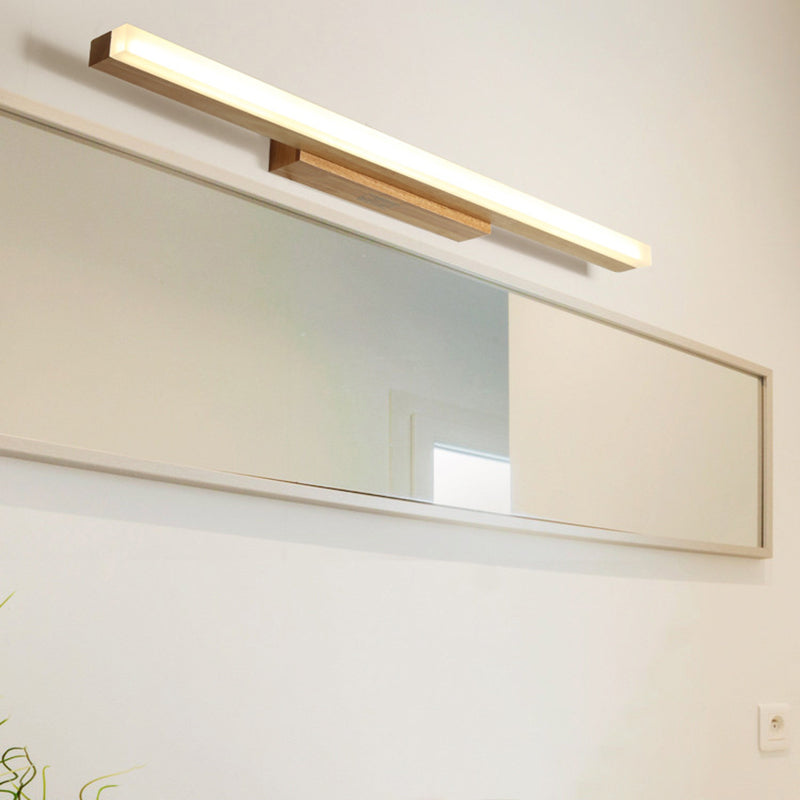 Houten lineaire ijdelheid muur sconce moderne stijl 1 licht ijdelheid verlichtingsarmaturen