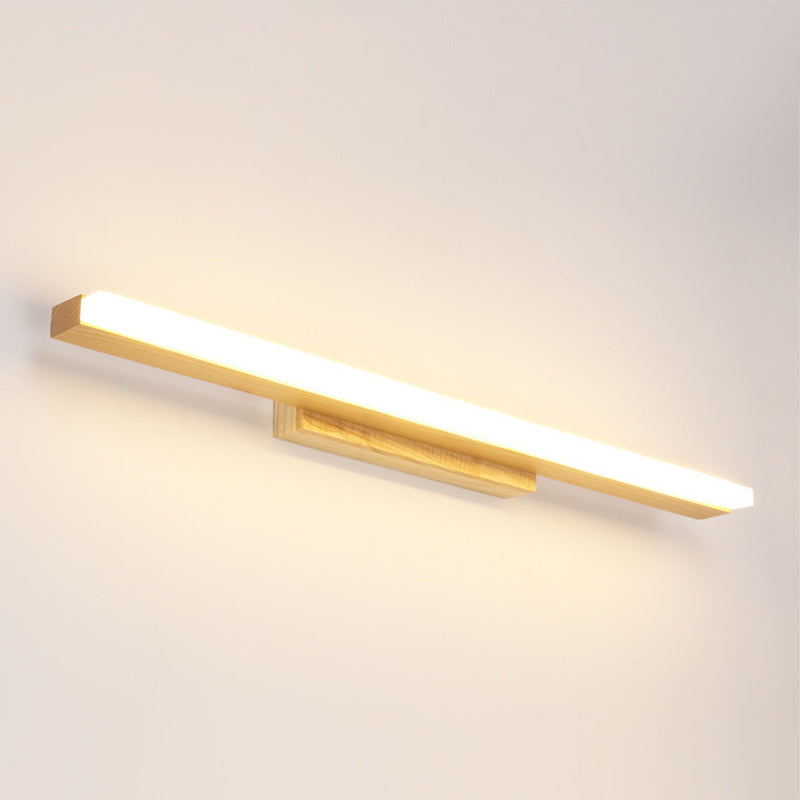 Madera de tocador lineal mate de pared estilo moderno 1 accesorios de iluminación de tocador de luz